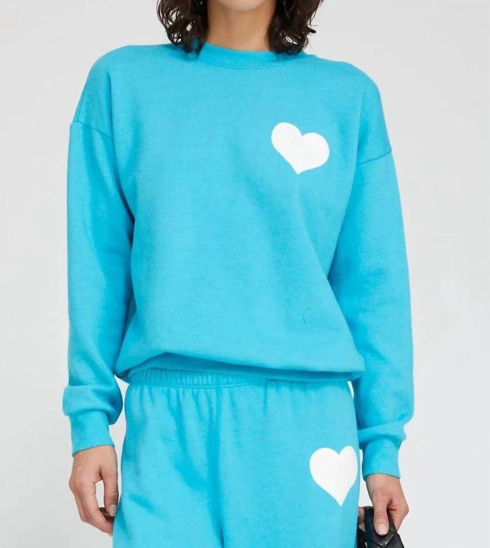 NEW SPRWMN heart sweatshirt in aquamarine